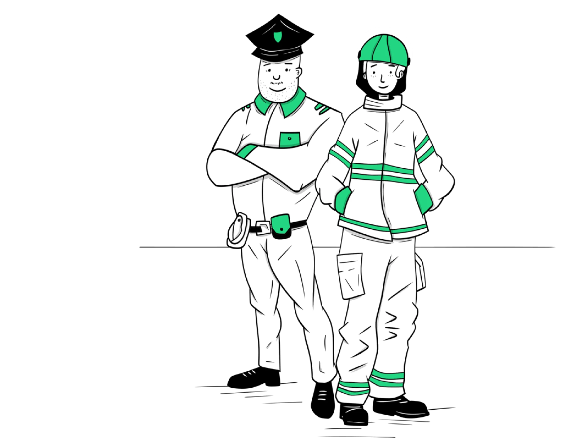 Rettungskräfte Mann und Frau