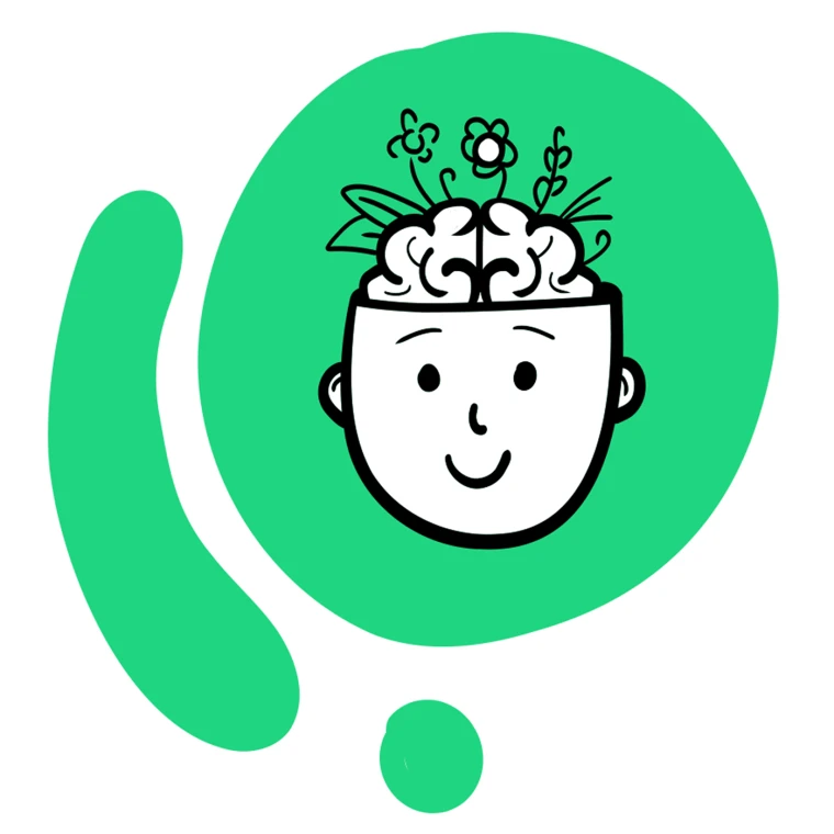 Icon eines Kopfes mit Gehirn