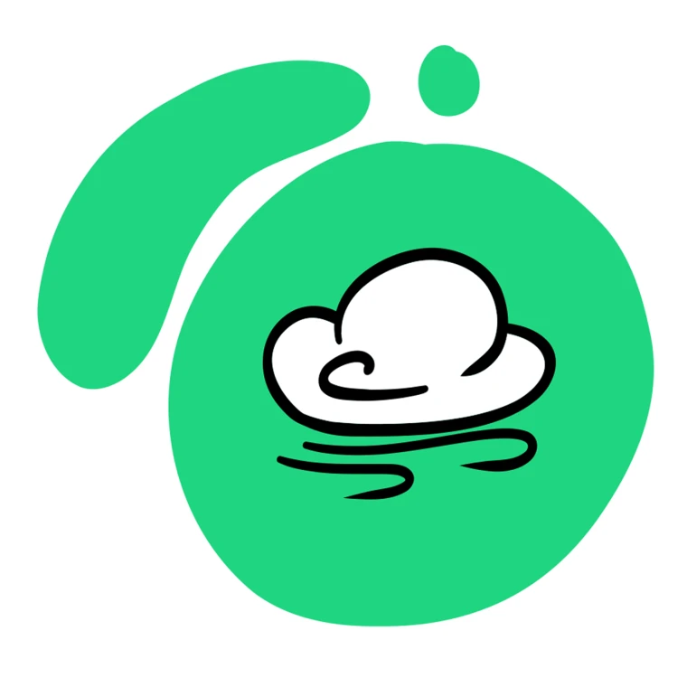 Icon einer Wolke und Wind